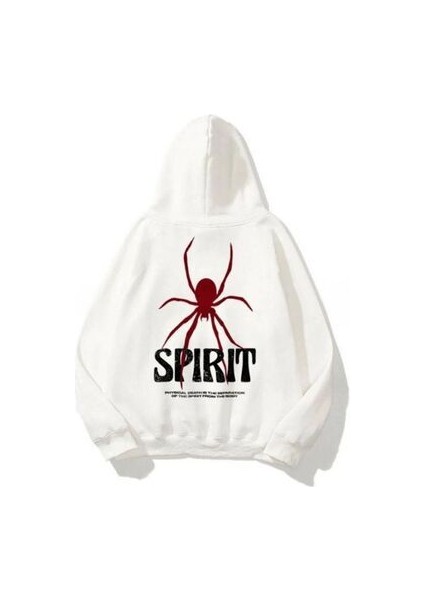Unisex Örümcek Baskılı Oversize Kapüşonlu Sweatshırt fiyatları