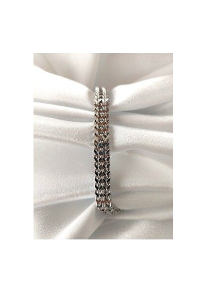 Çift Sıra Örgü Model Çelik Erkek Bileklik