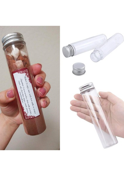 15 Adet 110 ml Plastik Test Tüpü, Şeffaf Düz Test Tüpleri, Şeker, Fasulye, Parti Dekoru Için Döner Kapaklı Plastik Test Tüpleri (Yurt Dışından)