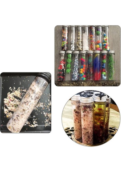 15 Adet 110 ml Plastik Test Tüpü, Şeffaf Düz Test Tüpleri, Şeker, Fasulye, Parti Dekoru Için Döner Kapaklı Plastik Test Tüpleri (Yurt Dışından)