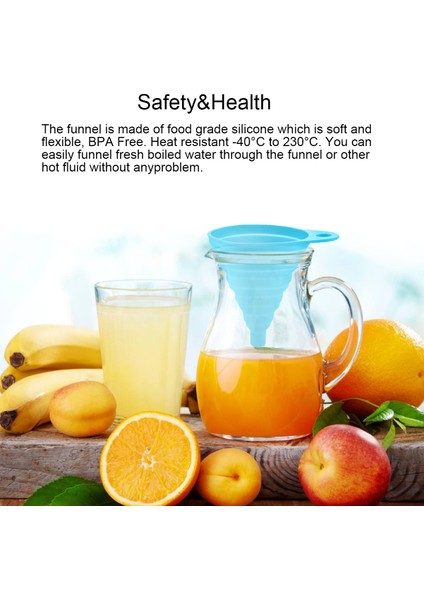 Katlanabilir Silikon Huni Seti, 5 Parça Yemek Pişirmek Için Mutfakta Olması Gereken Gıda Sınıfı Silikon Katlanır Huni, Su Şişesi, Sıvılar ve Tozlar (Yurt Dışından) modelleri