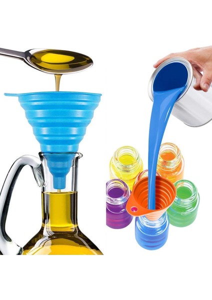 Katlanabilir Silikon Huni Seti, 5 Parça Yemek Pişirmek Için Mutfakta Olması Gereken Gıda Sınıfı Silikon Katlanır Huni, Su Şişesi, Sıvılar ve Tozlar (Yurt Dışından) fırsatları