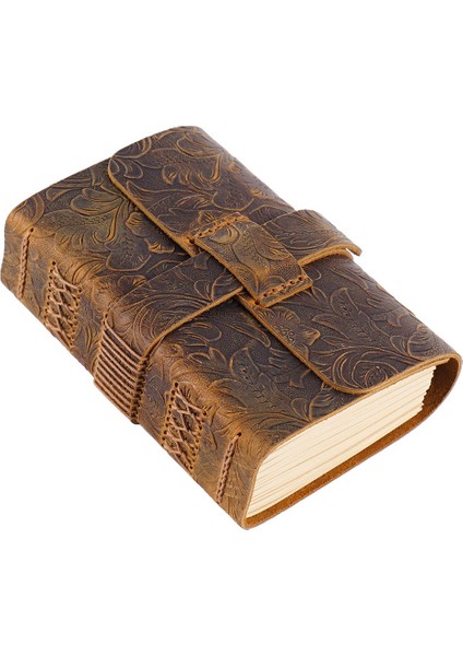 Ilk Katman Sığır Derisi Defter Kalınlaşmış Retro Çin Tarzı El Hesabı Günlüğü Kraft Kağıt Not Defteri Oyma Kahverengi (Yurt Dışından)