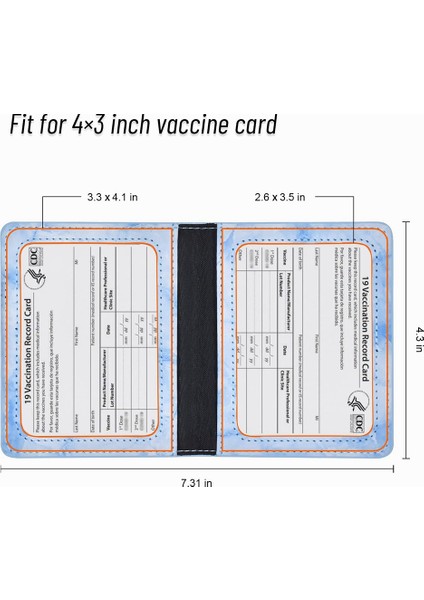 4 Paket 4 x 3 Inç Aşı Kartı Koruyucu Tutucu Kapak, Pu Deri Cdc Koruyucu, Su Geçirmez Aşı Kartı Tutucu (Yurt Dışından)