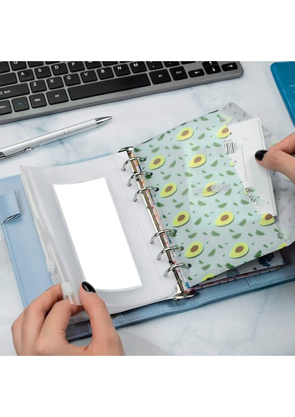 A6 Bütçe Ciltleyici 12 Desenli Bütçe Para Zarfları, 12 Harcama Bütçe Sayfası ve Kendinden Yapışkanlı Etiket, Mavi (Yurt Dışından)