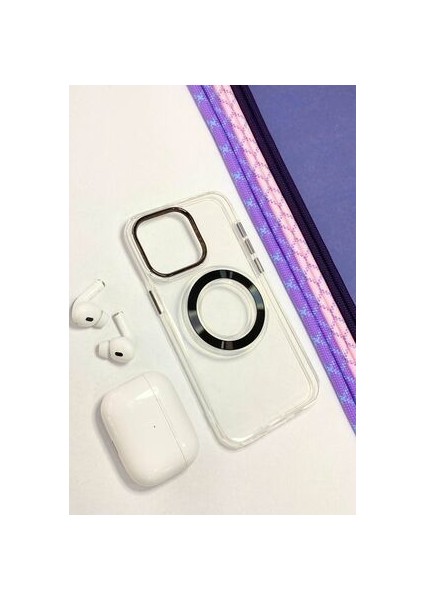 iPhone 15 Pro Magsafe Şarj Özellikli Şeffaf Kılıf