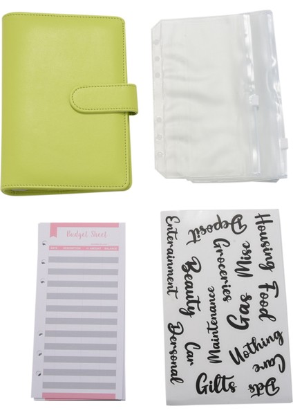 A6 Pu Deri Defter Bağlayıcı Bütçe Planlama Not Defteri 6 Telli Dosya Kapakları, 8 Bağlayıcı Cep, Fatura Planlama Için A (Yurt Dışından)