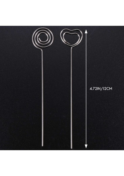 60 Parça Metal Teller Bloknot Klip Not Kartı Sahipleri Masa Numarası Klip Fotoğraf Standı Düğün Pastası Dekor Için, Yuvarlak ve Kalp Şekli, Simli (Yurt Dışından) indirimleri