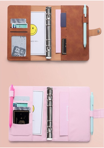 A6 Pu Deri Defter Bağlayıcı Bütçe Planlayıcısı Organizatör Bağlayıcı Kapak Zarf Cepler ve Gider Bütçe Sayfası Kahverengi (Yurt Dışından) modelleri