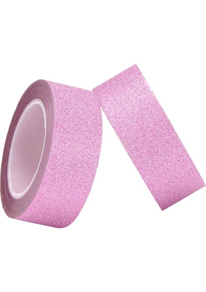 2 x 10M Glitter Washi Bant Sopa Kendinden Yapışkanlı Dekoratif Decora Craft Kendi Başına Yap Kağıdı Pembe (Yurt Dışından)