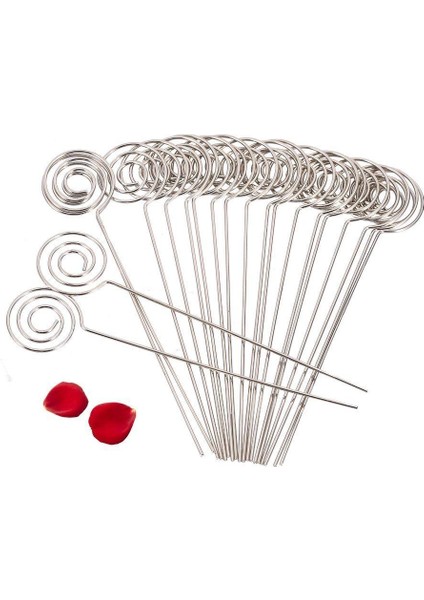 50 x Metal Teller Kartvizitlik Not Fotoğraf Resim Kağıt Not Klip Braketi Diy Zanaat Ev Ofis Malzemeleri, Yuvarlak (Yurt Dışından)
