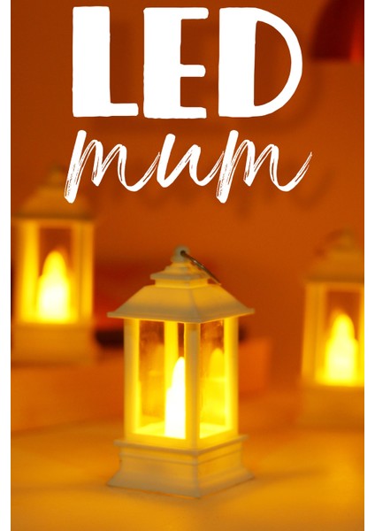 3 Adet LED Mum Mini Dörtgen Tip Pil Dahil Dumansız Alev Ledli Yapay Dekoratif Mum Işığı Beyaz PT434