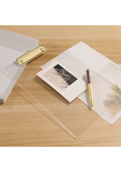 2'li Paket Altın Klipsli Şeffaf Akrilik Pano, 8.8X12.2 A4 Letter Boyutu, Okul ve Ev Gereçleri, Ofis Malzemeleri (Yurt Dışından) modelleri
