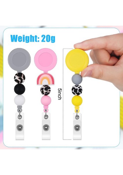 4 Adet Rozet Makarası, Hemşire Rozeti Makaraları Geri Çekilebilir Sevimli Silikon Boncuklu Rozet Makarası Döner Klip ve Ofis Için Anahtarlık (Yurt Dışından) fiyatları