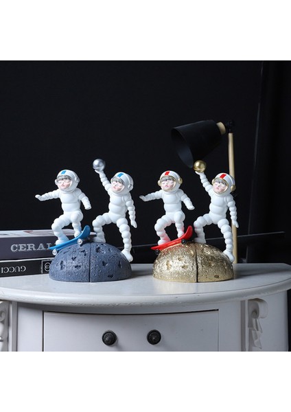Bookend Yaratıcı Astronot Kitap Standı Bookend Heykelleri Işık Lüks Kitap Tutucu Depolama Masaüstü Kitap Bölme B (Yurt Dışından) modelleri