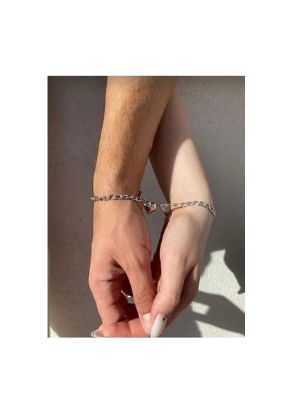 2'li Kalp Mıknatıslı Bileklik Seti - Sevgili Bilekliği Arkadaş Bilekliği Çift Bilekliği