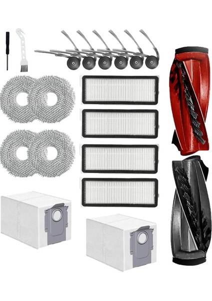 Roborock Qrevo CURVE/P20 Pro Robot Süpürge Ek Parçaları Yedek Ana Yan Fırçalar Toz Torbası Paspas Pedleri Filtreler Için 20 Adet (Yurt Dışından)