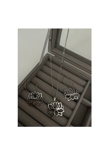 Çelik Lotus Çiçeği Kolye fiyatları