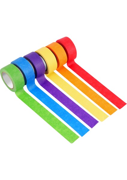 Renkli Maskeleme Bandı, Sanat ve El Sanatları Için Renkli Ressamlar Bandı, Etiketleme Veya Kodlama - 6 Farklı Renkli Rulo - Maskeleme Bandı 1 Inç x 13 Yard (2,4 cm x 12 M) (Yurt Dışından)