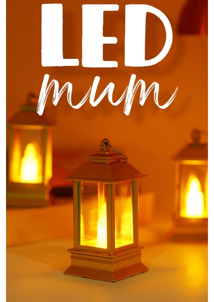 3 Adet LED Mum Mini Dörtgen Tip Pil Dahil Dumansız Alev Ledli Yapay Dekoratif Mum Işığı Altın PT434