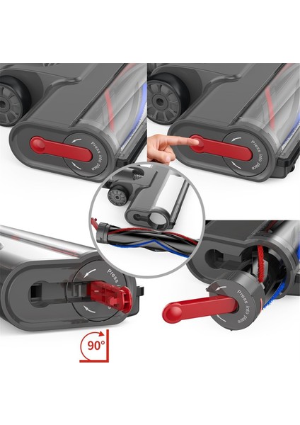 Dyson V7 V8 V10 V11 V15 Elektrikli Süpürge Aparatı Için Hızlı Çıkarılabilir Türbin Fırça Başlığı LED Işıklı Zemin Fırça Başlığı (Yurt Dışından)
