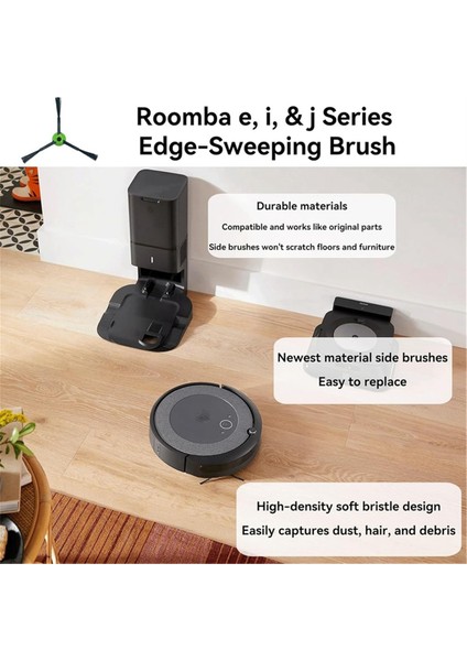 Irobot Roomba I & J & E Serisi I7, I7+, I8, I8+ Kombo J7+,j9+,j5+,ı5+ Plus,e5, E6 Vakum Parçaları Için Kenar Süpürme Fırçaları (Yurt Dışından)