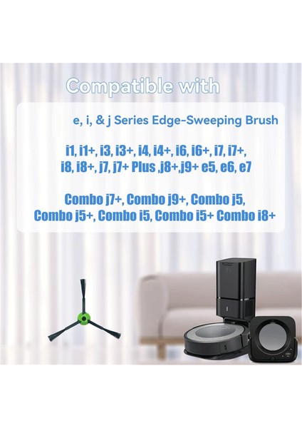 Irobot Roomba I & J & E Serisi I7, I7+, I8, I8+ Kombo J7+,j9+,j5+,ı5+ Plus,e5, E6 Vakum Parçaları Için Kenar Süpürme Fırçaları (Yurt Dışından)