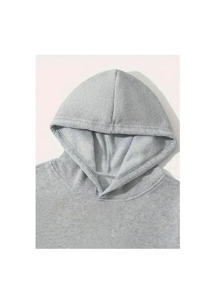 Unisex Ay Baskılı Oversize Kapüşonlu Sweatshırt fırsatları