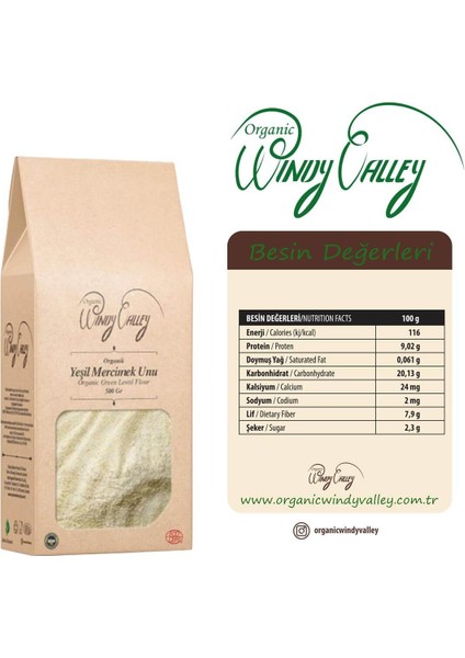 Glutensiz Yeşil Mercimek Unu (500 gr) Yerli ürün modelleri