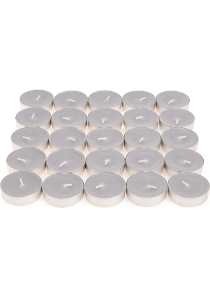 25'li Tealight Mum - Gri - 3,8 cm