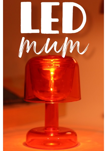 LED Mum Iskandinav Tip Pil Dahil Dumansız Alev Ledli Yapay Dekoratif Mum Dekor Işığı Kırmızı PT428