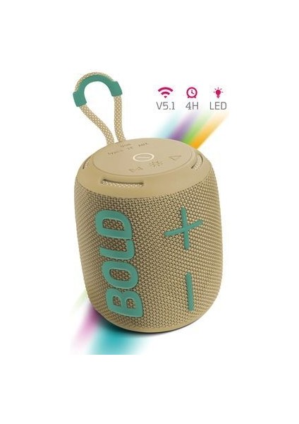 Bold Rgb Işıklı Taşınabilir Ses Bombası Kablosuz Bluetooth Hoparlör Speaker 90DB 14WATT 1200MAH