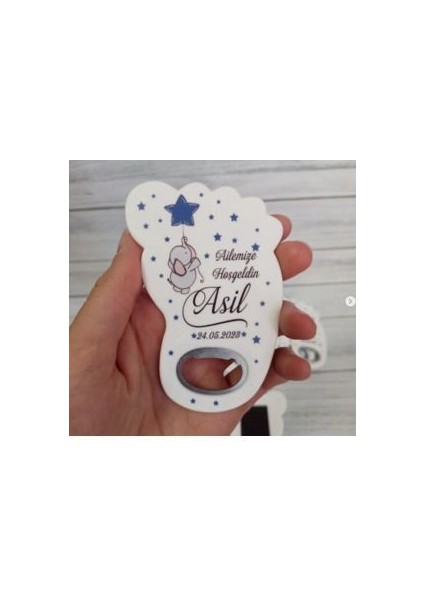 20 Adet Ayak Magnet Açacak Yeni Doğan, Doğum Günü, Sünnet, Nişan, Söz, Ayıcık Fil