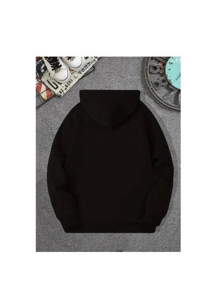 Unisex Ay Baskılı Oversize Kapüşonlu Sweatshırt fiyatları