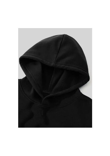 Unisex Ay Baskılı Oversize Kapüşonlu Sweatshırt fırsatları