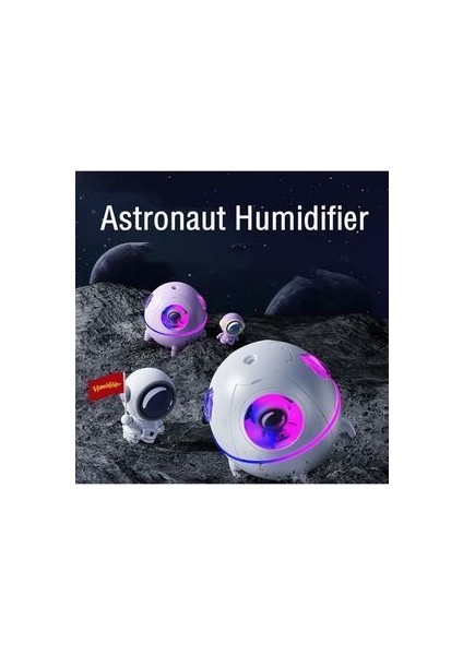 Uzay Kapsülü Astronot Ultrasonik Hava Nemlendirici Gece Lambası Difüzör Astronot Buhar Makinesi