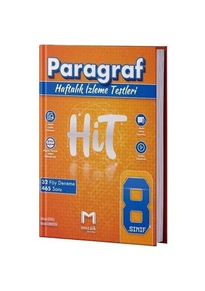 Mozaik 8. Sınıf Lgs Paragraf Hit Haftalık Izleme Testleri Mozaik Yayınları