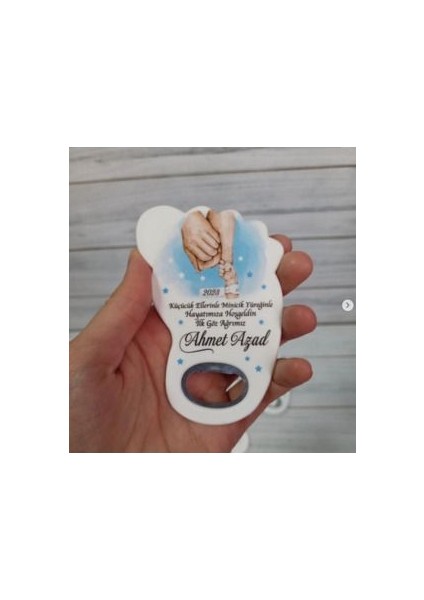 25 Adet Ayak Magnet Açacak Yeni Doğan, Doğum Günü, Sünnet, Nişan, Söz, Mavi Elli Desen
