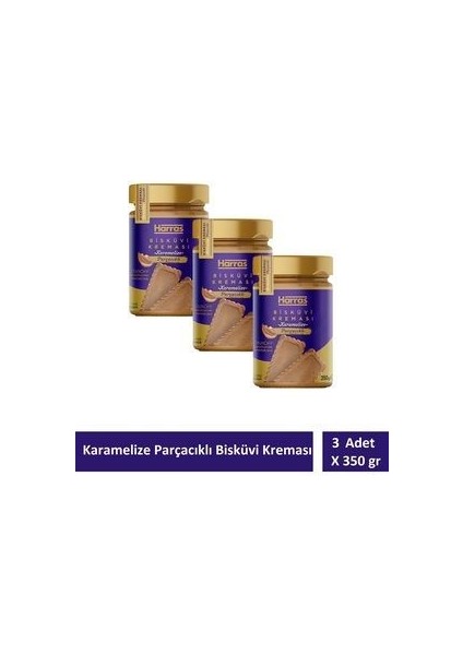 Karamelize Bisküvi Kreması Bisküvi Parçacıklı Crunchy 350 gr x 3 Adet