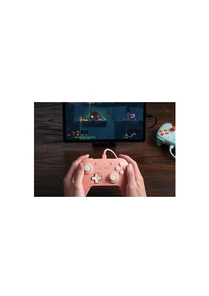 Ultimate 2c Oyun Kolu Gamepad Kablolu Windows Pc Android Hall Effect 1000hz Polling Rate Pembe