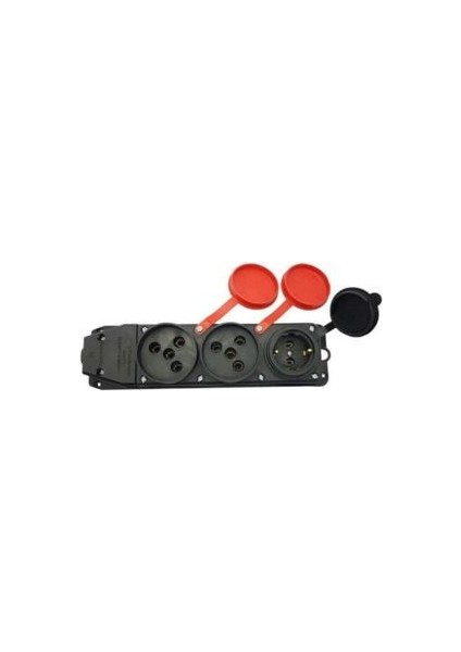 1 Trifaze 2 Monofaze Kauçuk 3\'lü Topraklı Kablosuz Grup Priz