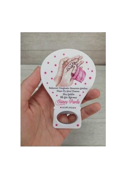 30 Adet Balon Magnet Açacak Yeni Doğan, Doğum Günü, Sünnet, Nişan, Söz, Pembe El Modeli