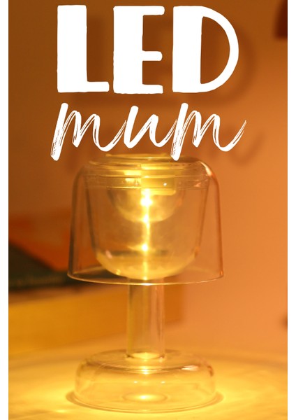 LED Mum Iskandinav Tip Pil Dahil Dumansız Alev Ledli Yapay Dekoratif Mum Dekor Işığı Şeffaf PT428