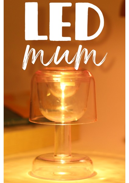 LED Mum Iskandinav Tip Pil Dahil Dumansız Alev Ledli Yapay Dekoratif Mum Dekor Işığı Pembe PT428