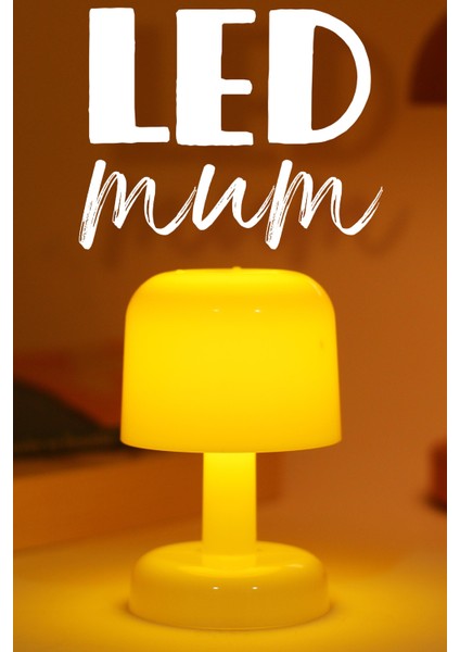 LED Mum Iskandinav Tip Pil Dahil Dumansız Alev Ledli Yapay Dekoratif Mum Dekor Işığı Krem PT427