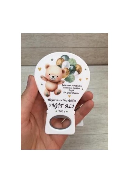 30 Adet Balon Magnet Açacak Yeni Doğan, Doğum Günü, Sünnet, Nişan, Söz, Yeşil Ayıcık