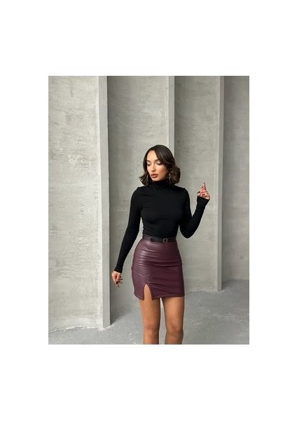 Kadın Siyah Dik Yaka Uzun Kol Bluz modelleri