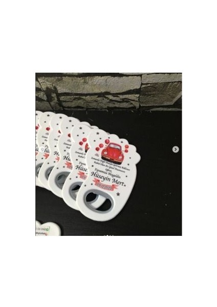 30 Adet Ayak Magnet Açacak Yeni Doğan, Doğum Günü, Sünnet, Nişan, Söz, Kırmızı Araba Temalı