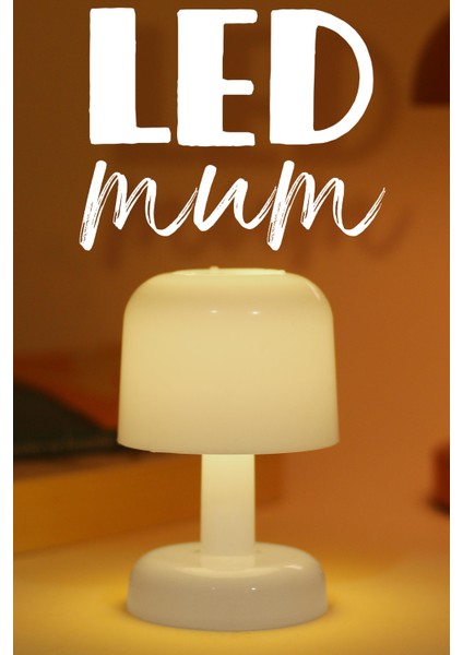 LED Mum Iskandinav Tip Pil Dahil Dumansız Alev Ledli Yapay Dekoratif Mum Dekor Işığı Beyaz PT427