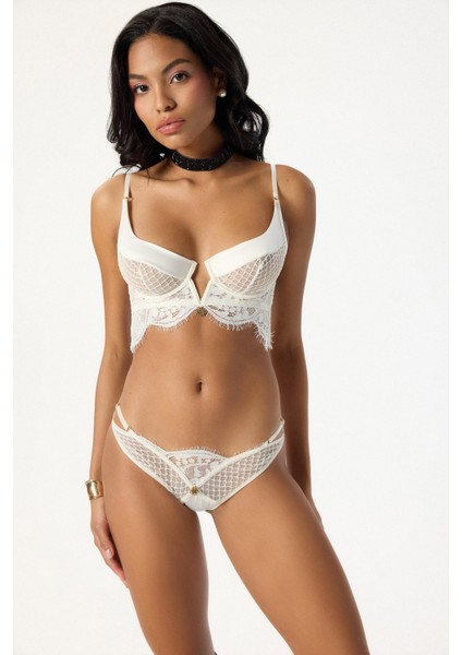 Calla Lily Beyaz Dantelli Korseli Sütyen fırsatları